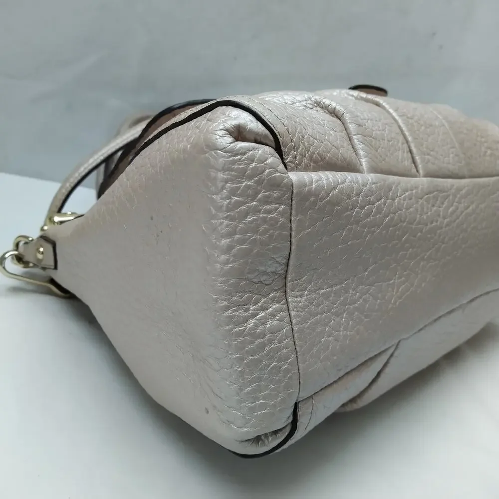 Coach Madison Pinnacle Pink Pebbled Leather Double Handles Satchel Shoudler Bag